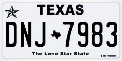 TX license plate DNJ7983