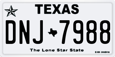 TX license plate DNJ7988