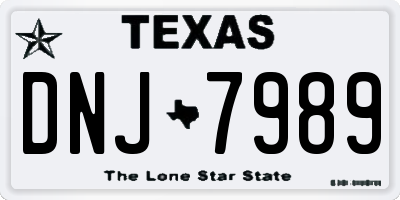 TX license plate DNJ7989