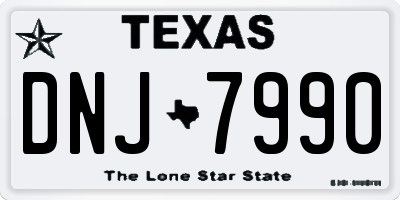 TX license plate DNJ7990