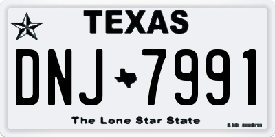 TX license plate DNJ7991