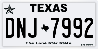TX license plate DNJ7992