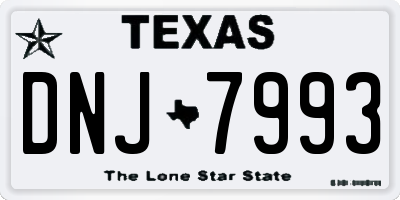 TX license plate DNJ7993
