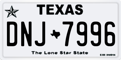 TX license plate DNJ7996