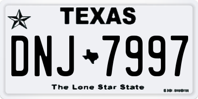 TX license plate DNJ7997