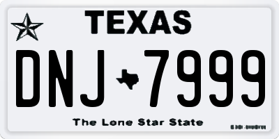 TX license plate DNJ7999
