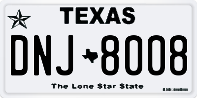 TX license plate DNJ8008