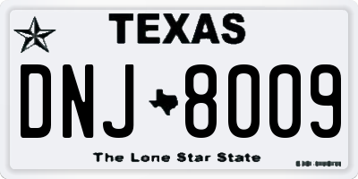 TX license plate DNJ8009