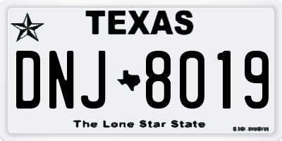 TX license plate DNJ8019