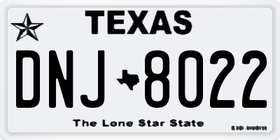 TX license plate DNJ8022
