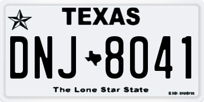 TX license plate DNJ8041
