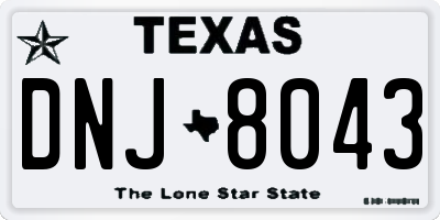 TX license plate DNJ8043