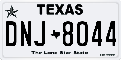 TX license plate DNJ8044