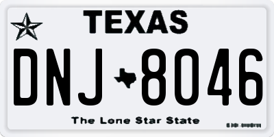 TX license plate DNJ8046
