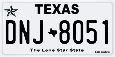 TX license plate DNJ8051