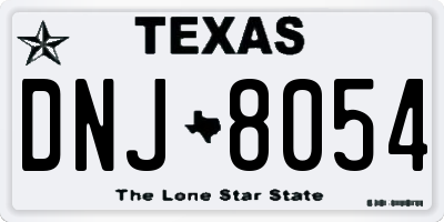 TX license plate DNJ8054