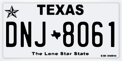 TX license plate DNJ8061