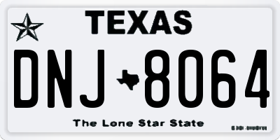 TX license plate DNJ8064