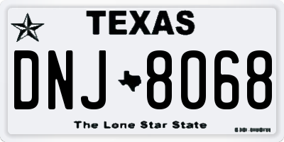 TX license plate DNJ8068