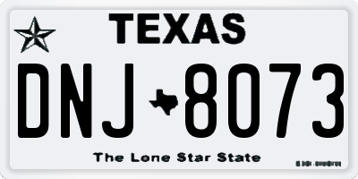 TX license plate DNJ8073