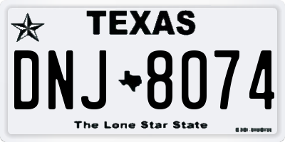 TX license plate DNJ8074