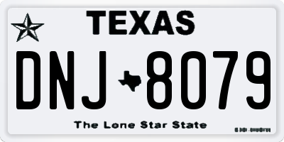 TX license plate DNJ8079
