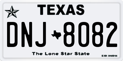 TX license plate DNJ8082