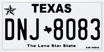 TX license plate DNJ8083