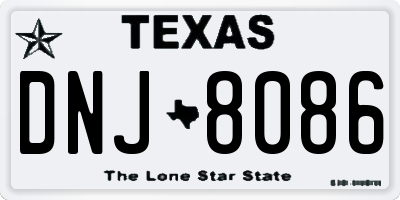 TX license plate DNJ8086