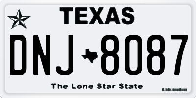 TX license plate DNJ8087