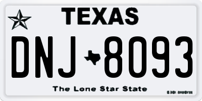 TX license plate DNJ8093