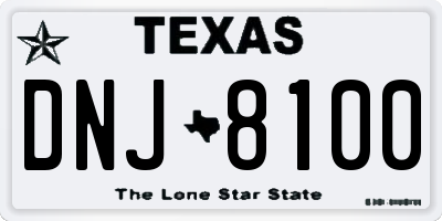 TX license plate DNJ8100
