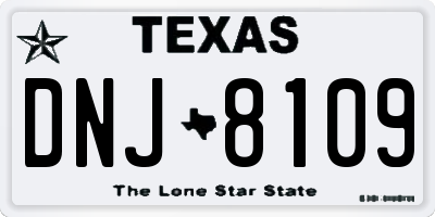 TX license plate DNJ8109