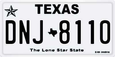 TX license plate DNJ8110