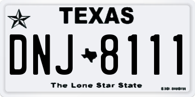 TX license plate DNJ8111