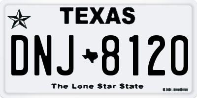 TX license plate DNJ8120