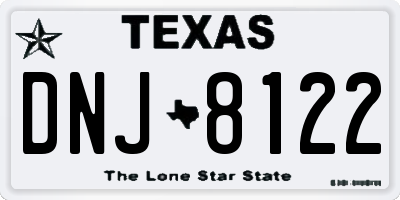 TX license plate DNJ8122