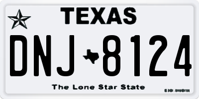 TX license plate DNJ8124