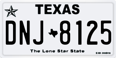 TX license plate DNJ8125