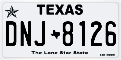 TX license plate DNJ8126