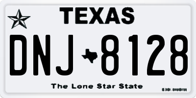TX license plate DNJ8128
