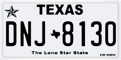 TX license plate DNJ8130
