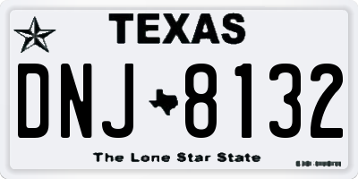 TX license plate DNJ8132