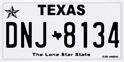 TX license plate DNJ8134