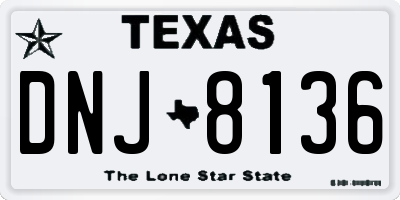 TX license plate DNJ8136