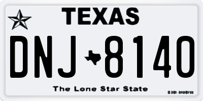 TX license plate DNJ8140