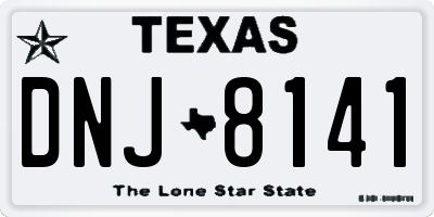 TX license plate DNJ8141
