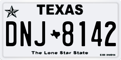 TX license plate DNJ8142
