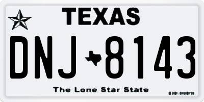 TX license plate DNJ8143