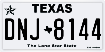 TX license plate DNJ8144